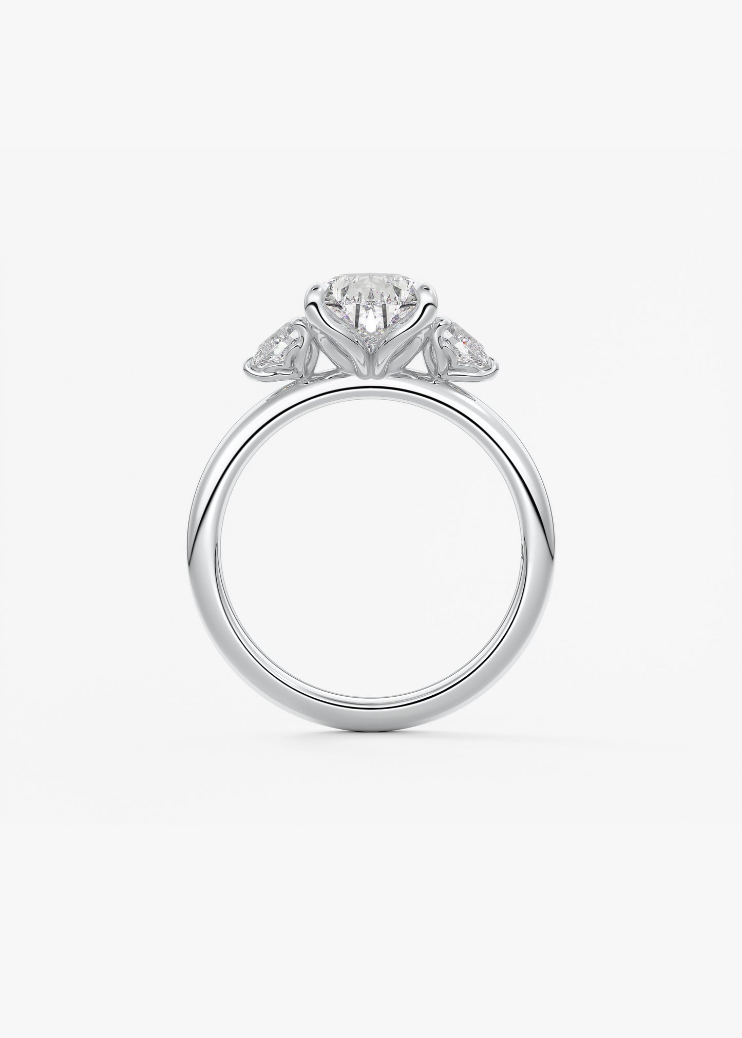 Pear Three Stone Lab Grown Diamond Engagement Ring
