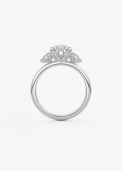 Pear Three Stone Lab Grown Diamond Engagement Ring