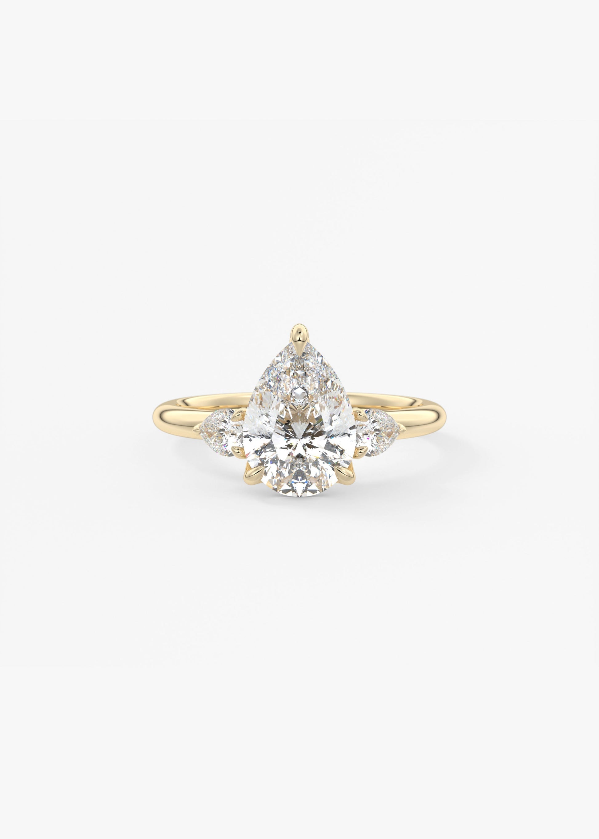 Pear Three Stone Lab Grown Diamond Engagement Ring