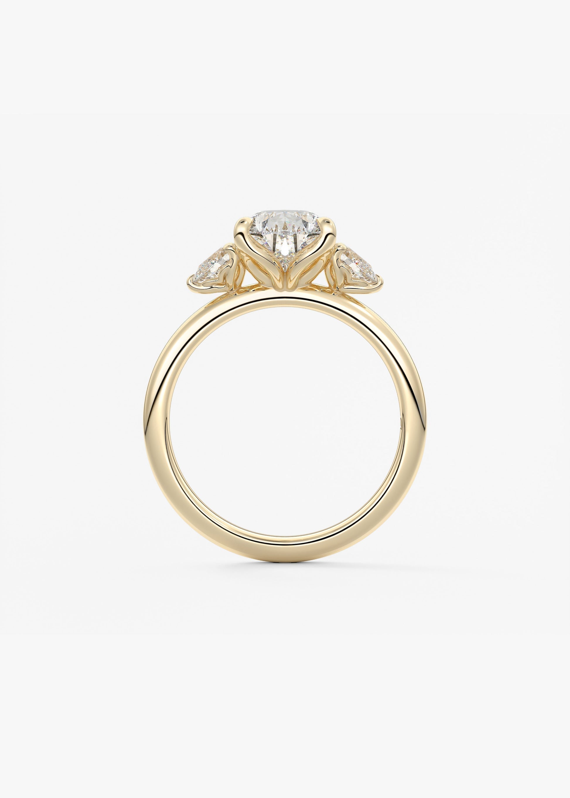 Pear Three Stone Lab Grown Diamond Engagement Ring