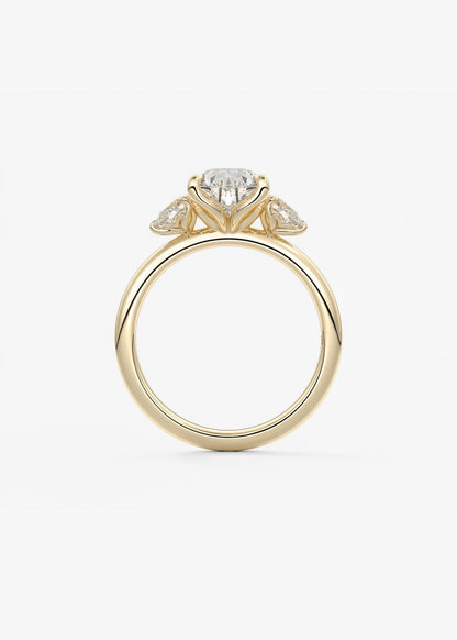 Pear Three Stone Lab Grown Diamond Engagement Ring