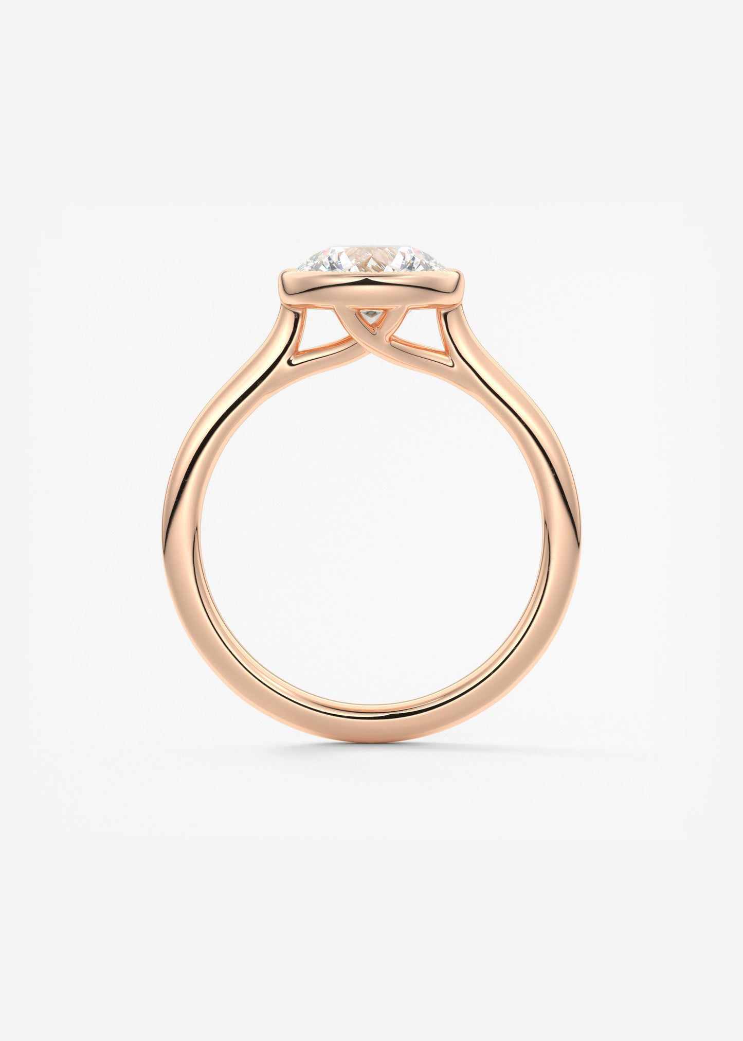 Round Milgrain Bezel Lab Grown Diamond Engagement Ring