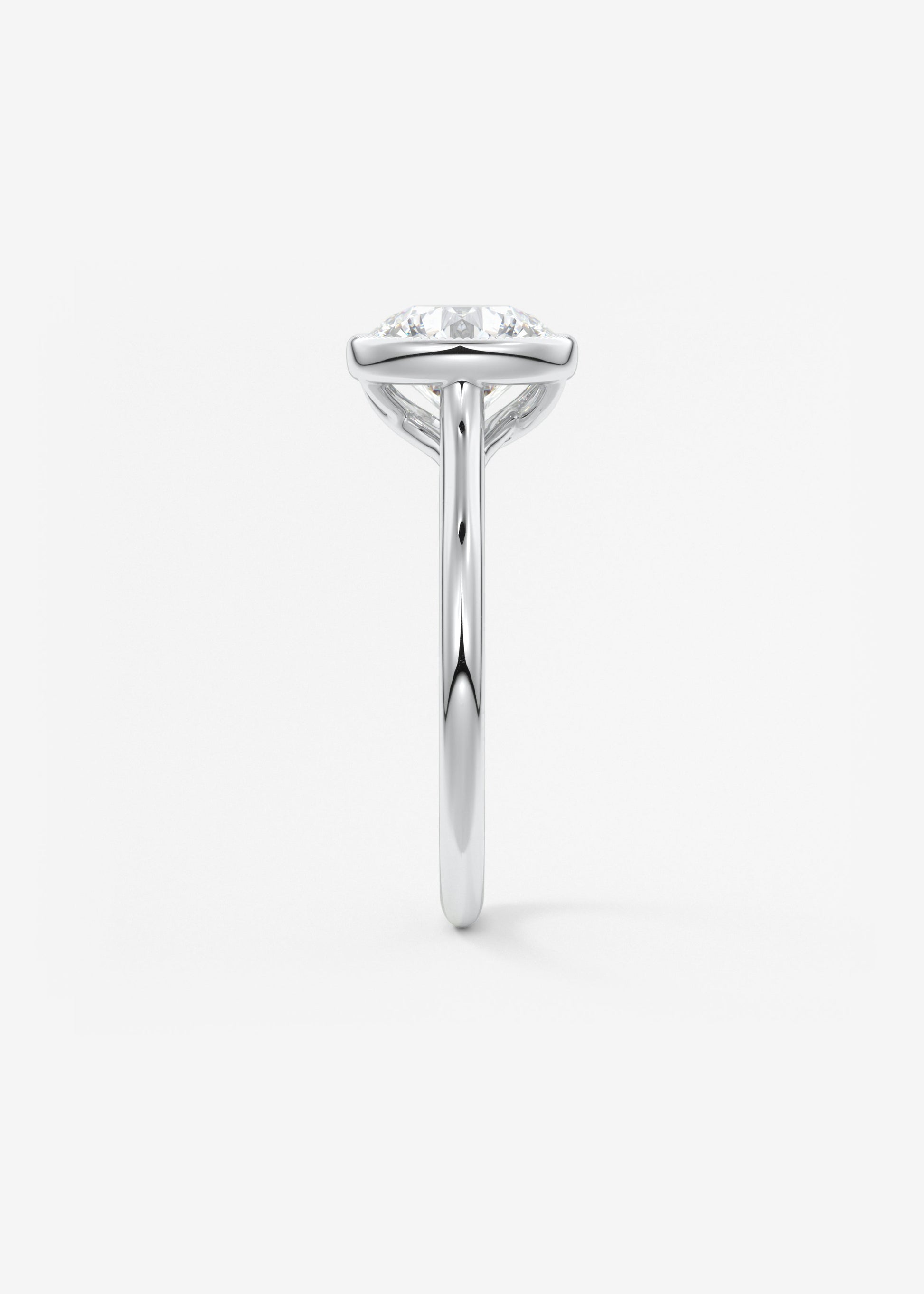Round Milgrain Bezel Lab Grown Diamond Engagement Ring