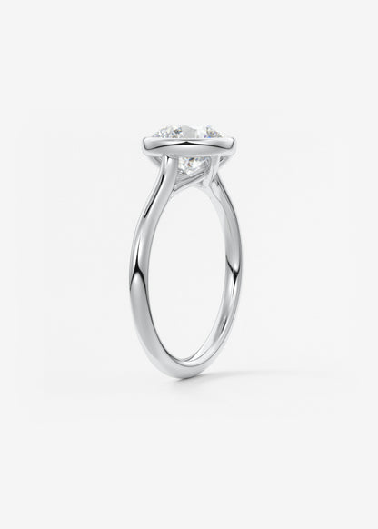 Round Milgrain Bezel Lab Grown Diamond Engagement Ring
