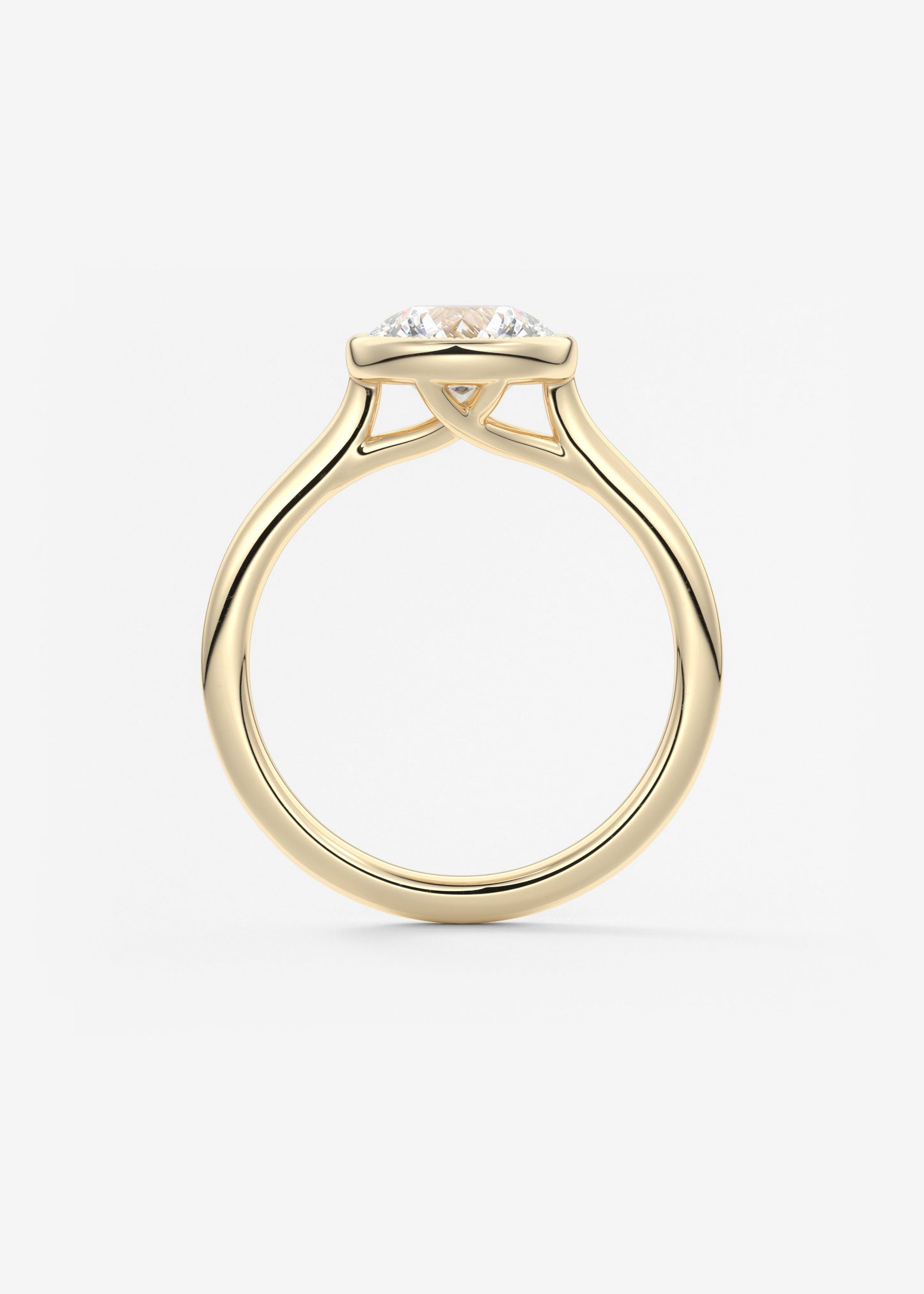 Round Milgrain Bezel Lab Grown Diamond Engagement Ring