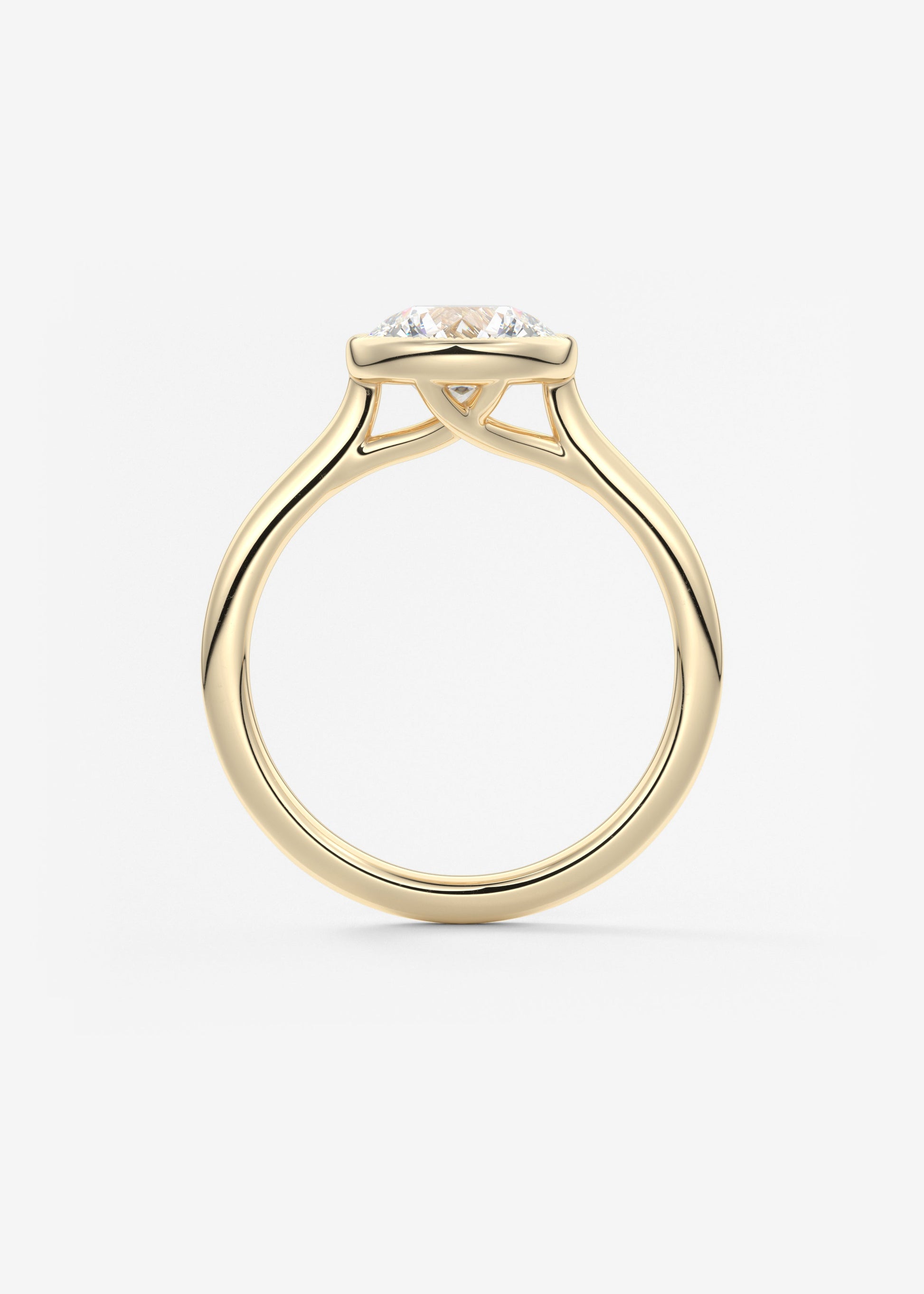 Round Milgrain Bezel Lab Grown Diamond Engagement Ring