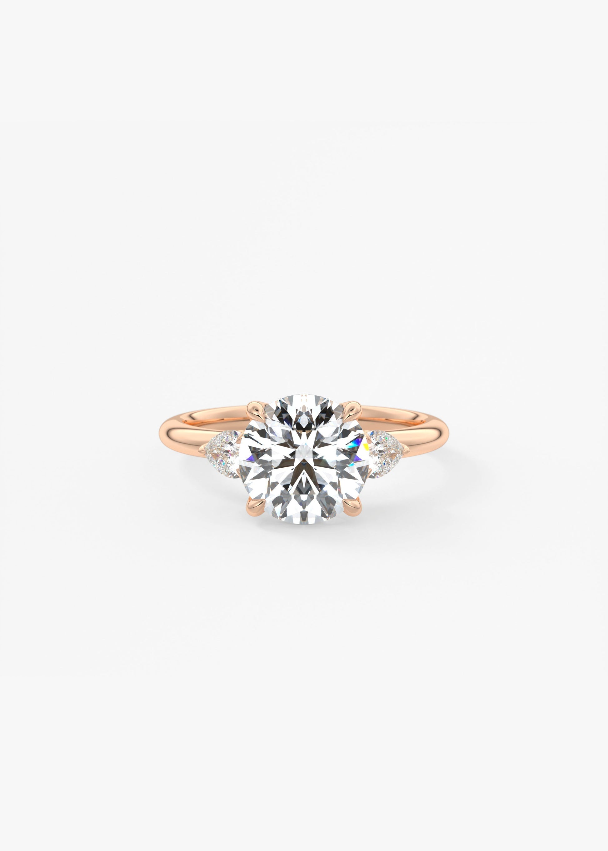 Round Three Stone Lab Grown Diamond Engagement Ring