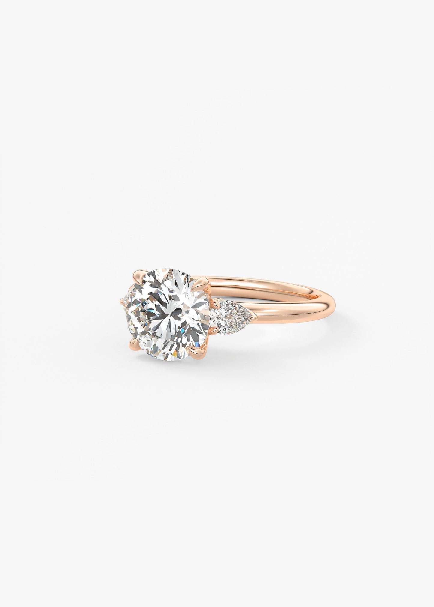Round Three Stone Lab Grown Diamond Engagement Ring