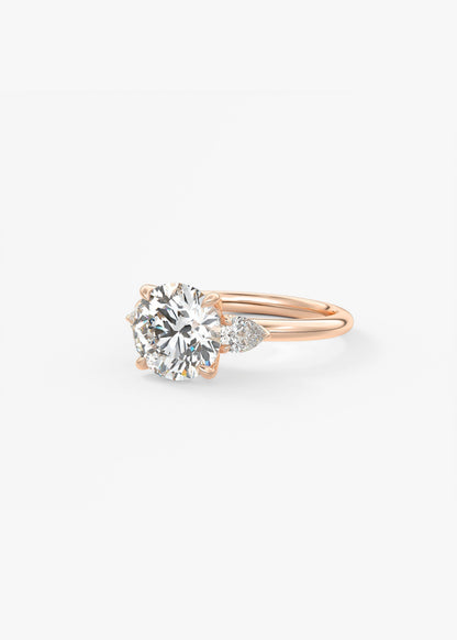 Round Three Stone Lab Grown Diamond Engagement Ring