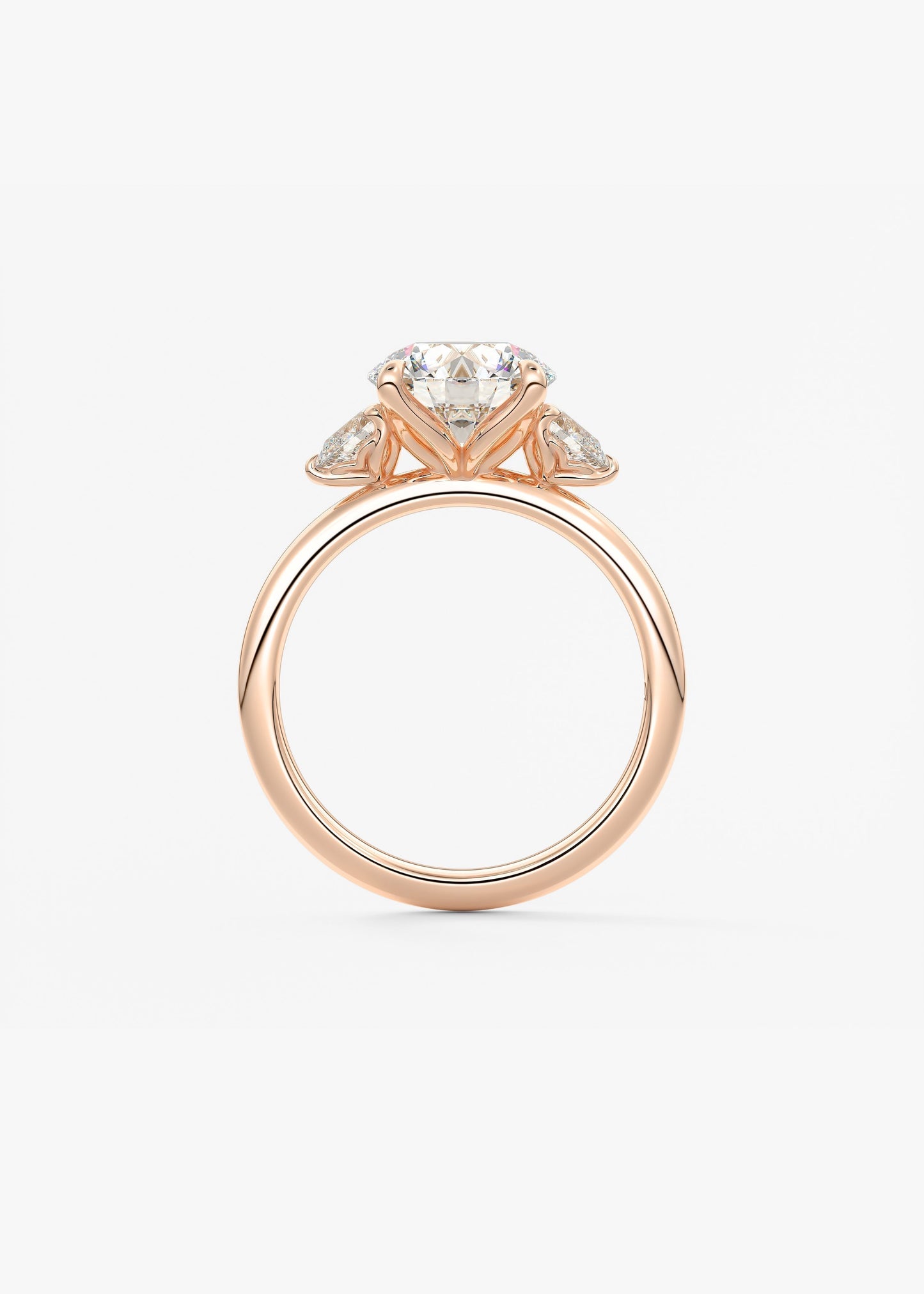 Round Three Stone Lab Grown Diamond Engagement Ring