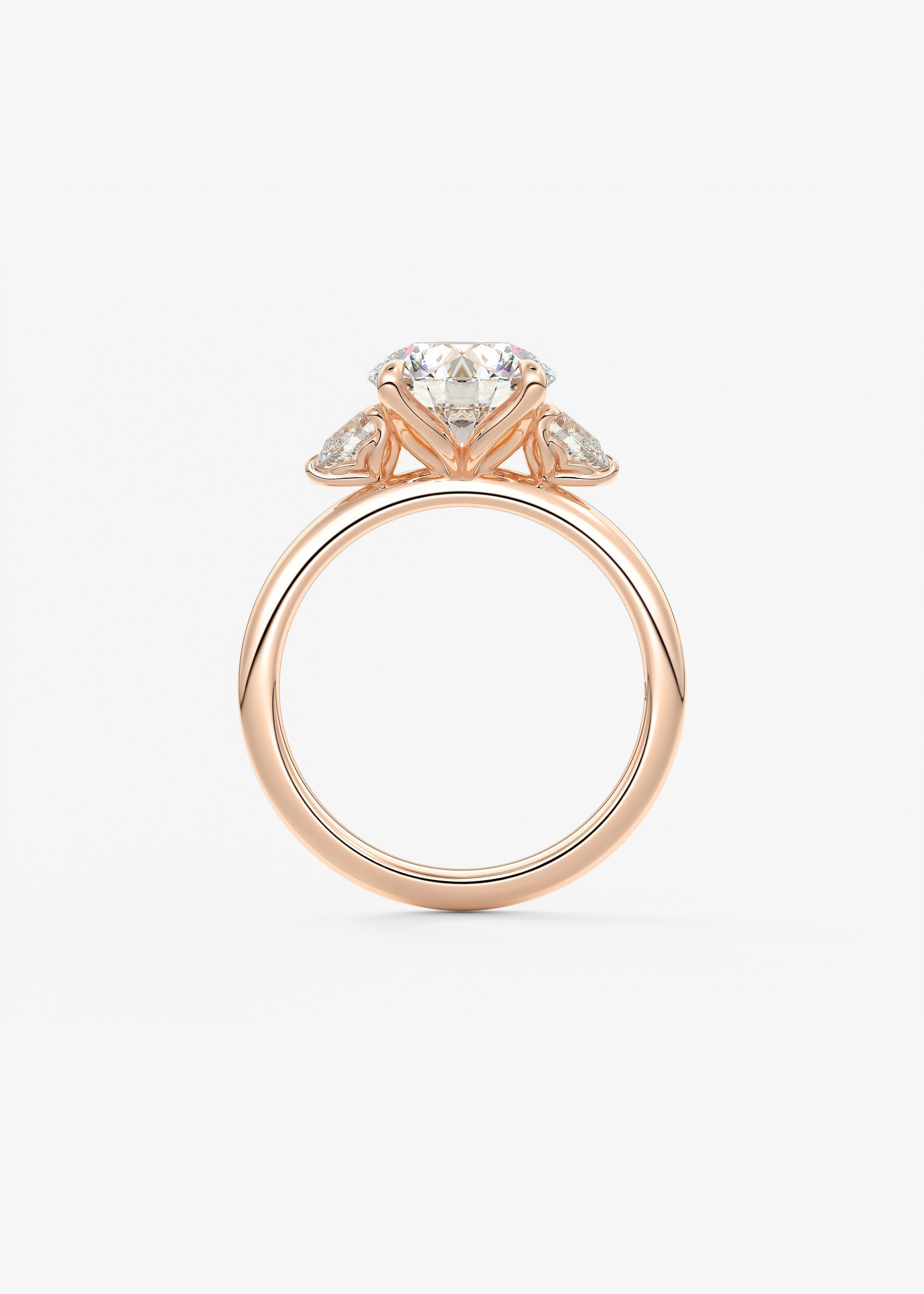 Round Three Stone Lab Grown Diamond Engagement Ring