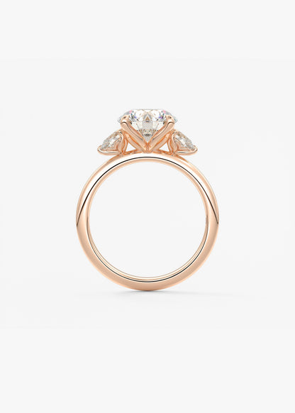 Round Three Stone Lab Grown Diamond Engagement Ring