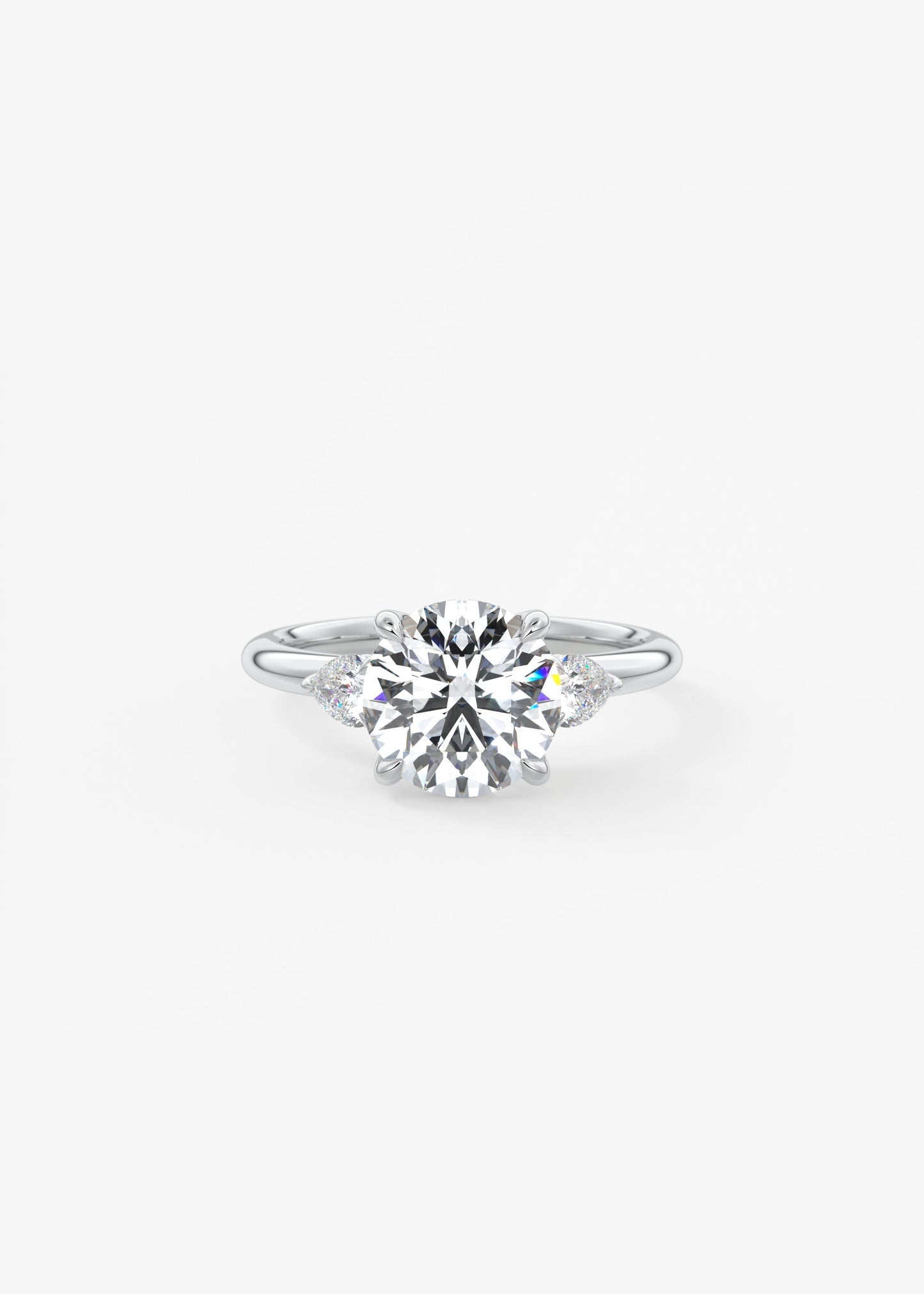 Round Three Stone Lab Grown Diamond Engagement Ring