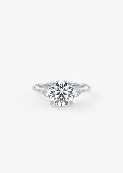 Round Three Stone Lab Grown Diamond Engagement Ring