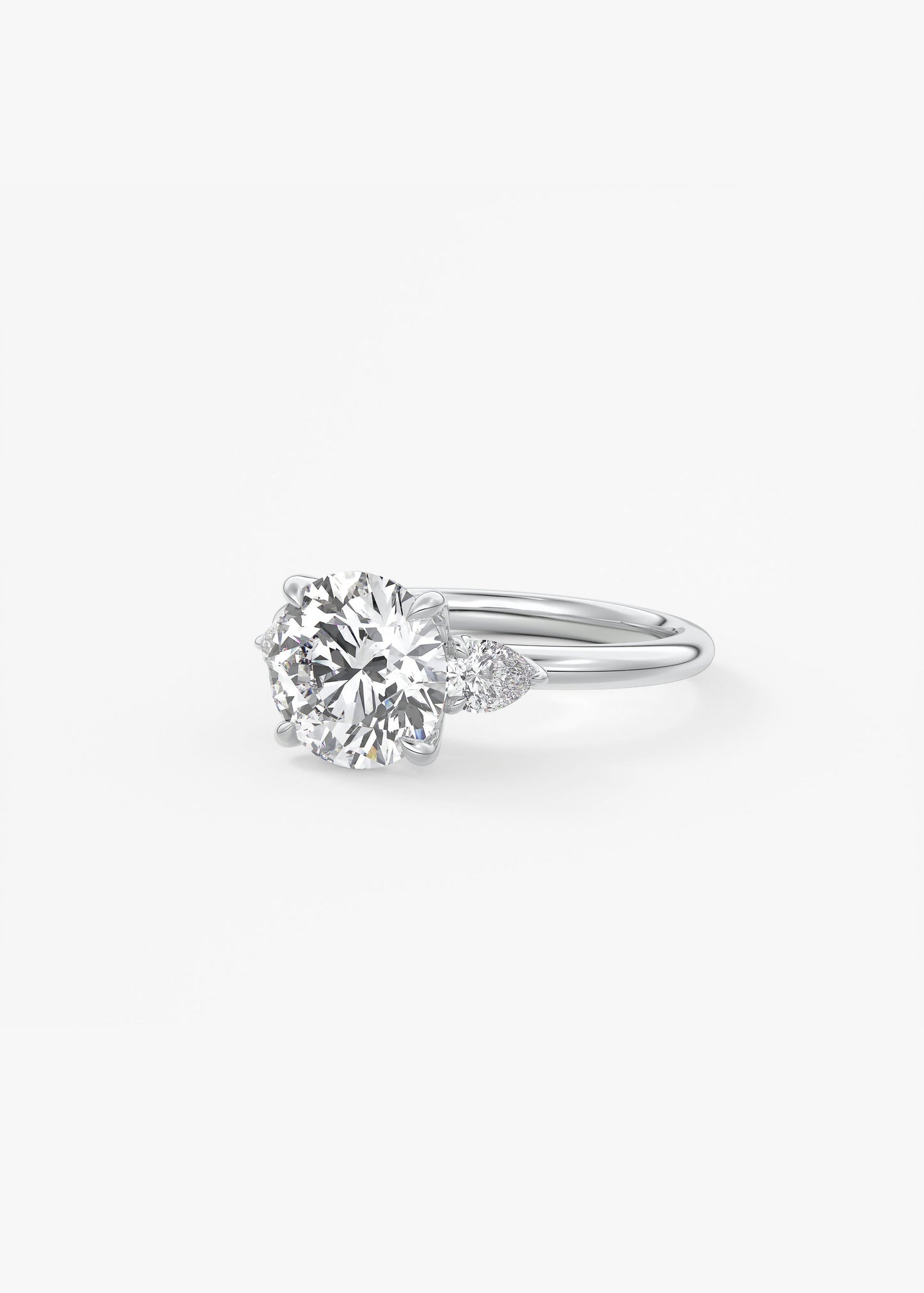 Round Three Stone Lab Grown Diamond Engagement Ring