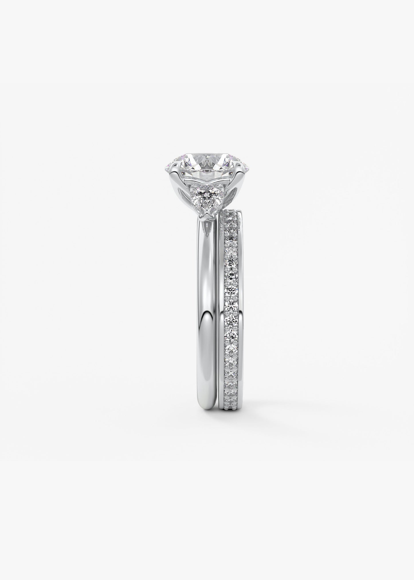 Round Three Stone Lab Grown Diamond Engagement Ring