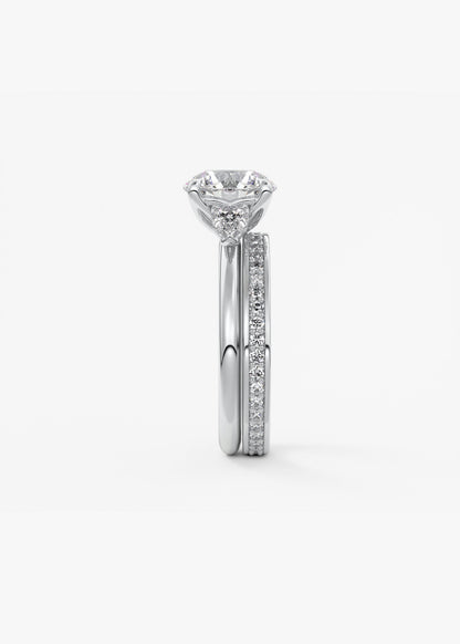 Round Three Stone Lab Grown Diamond Engagement Ring