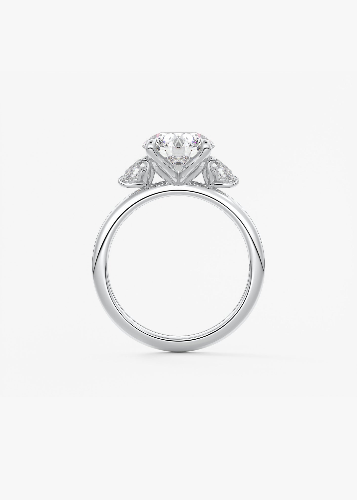 Round Three Stone Lab Grown Diamond Engagement Ring
