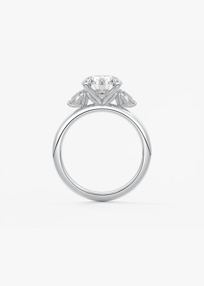 Round Three Stone Lab Grown Diamond Engagement Ring