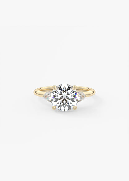 Round Three Stone Lab Grown Diamond Engagement Ring