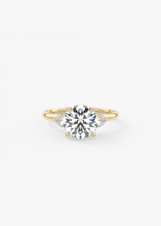 Round Three Stone Lab Grown Diamond Engagement Ring