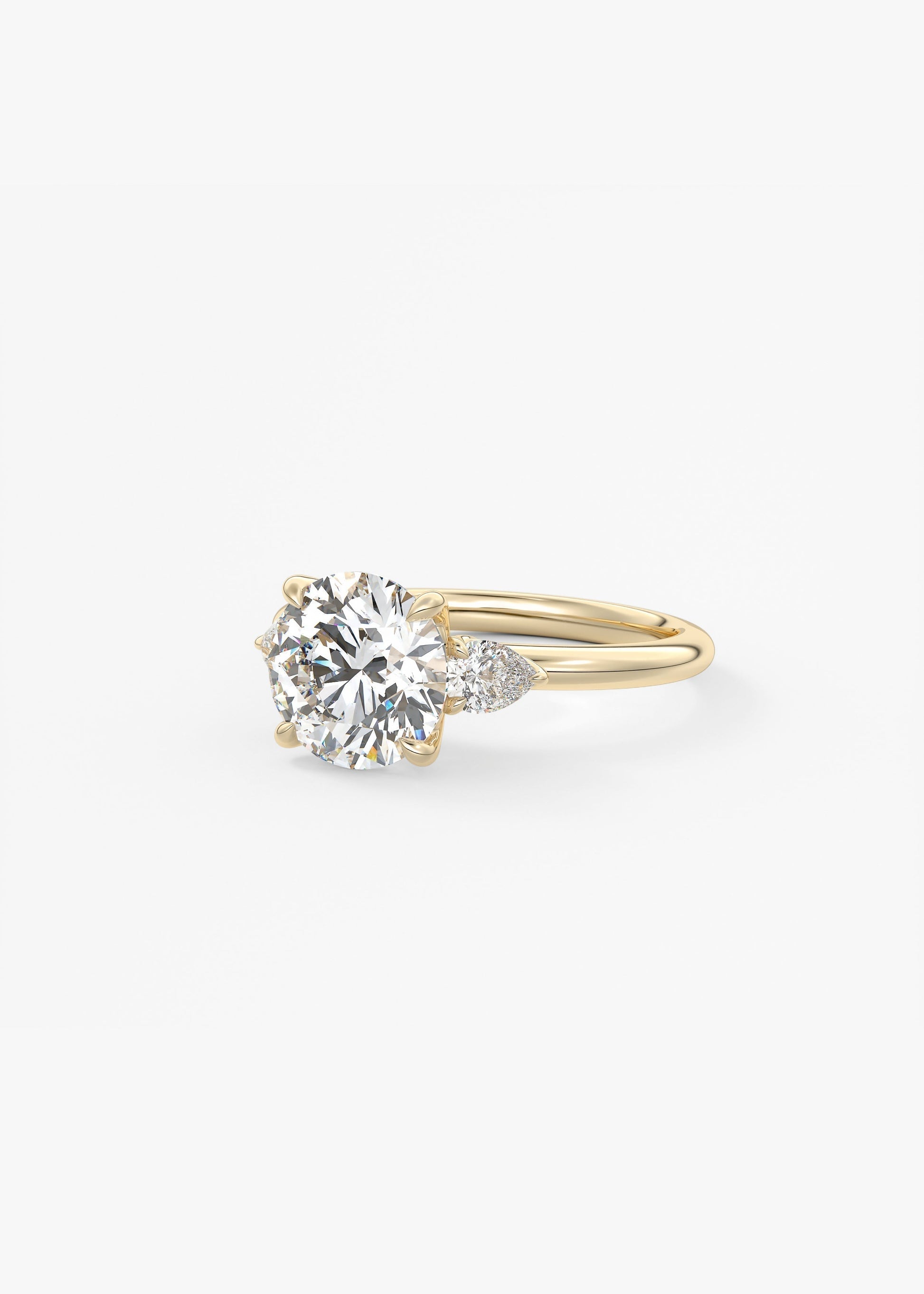 Round Three Stone Lab Grown Diamond Engagement Ring