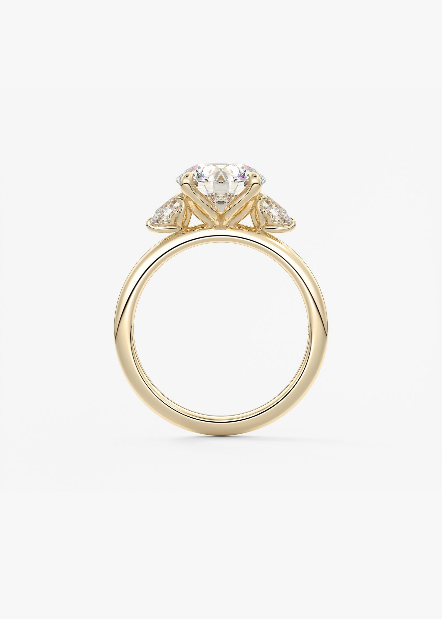 Round Three Stone Lab Grown Diamond Engagement Ring