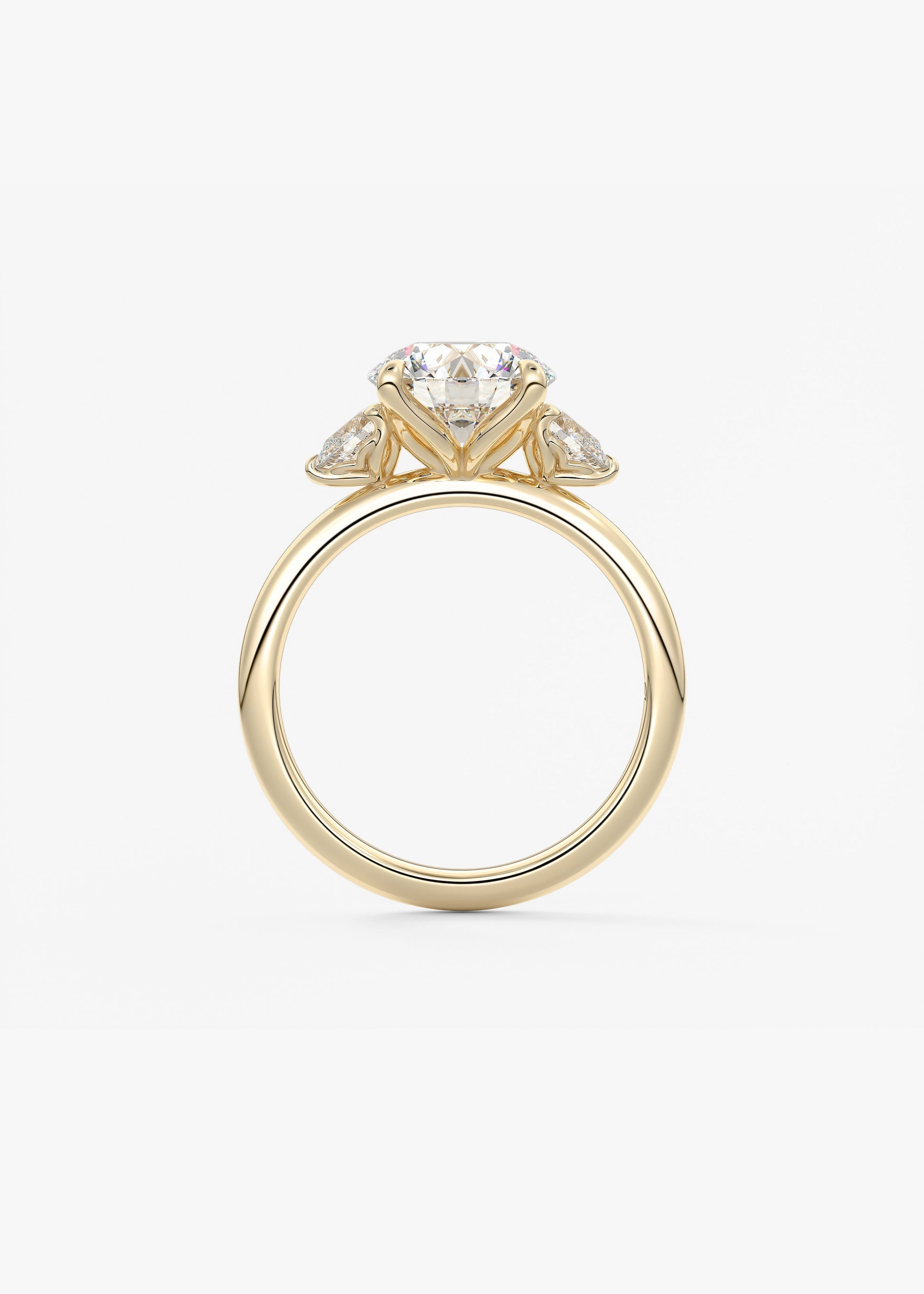 Round Three Stone Lab Grown Diamond Engagement Ring