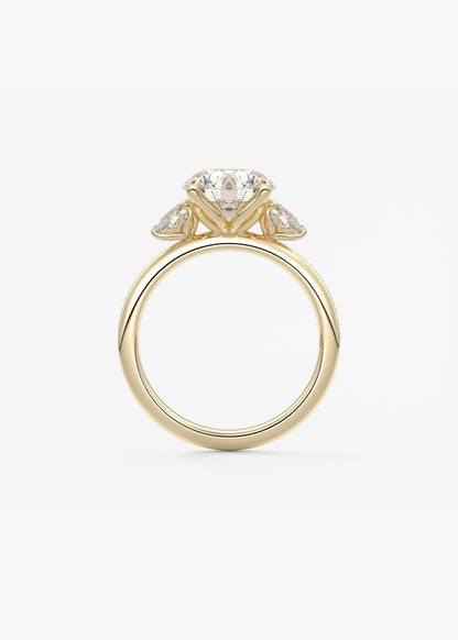 Round Three Stone Lab Grown Diamond Engagement Ring