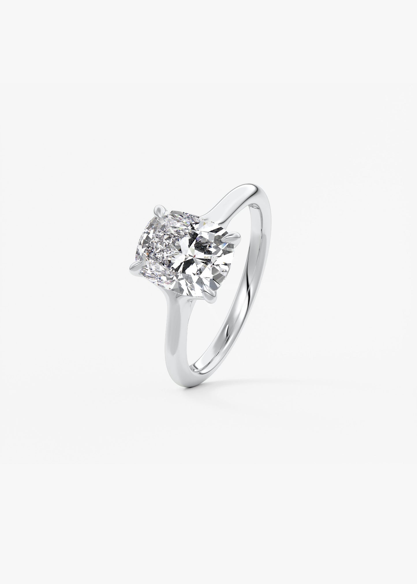 Elongated Cushion Split Shank Lab Grown Diamond Engagement Ring