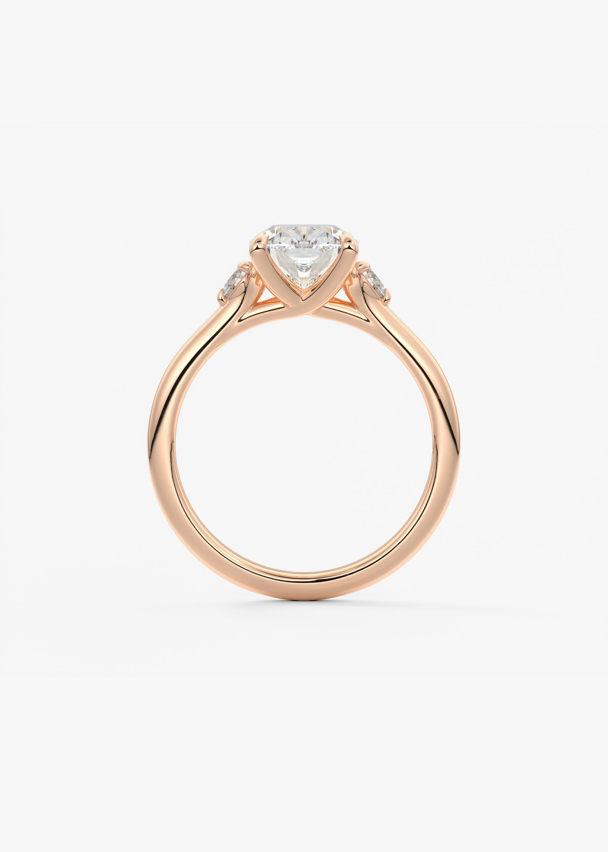 Elongated Cushion Three Stone Lab Grown Diamond Engagement Ring