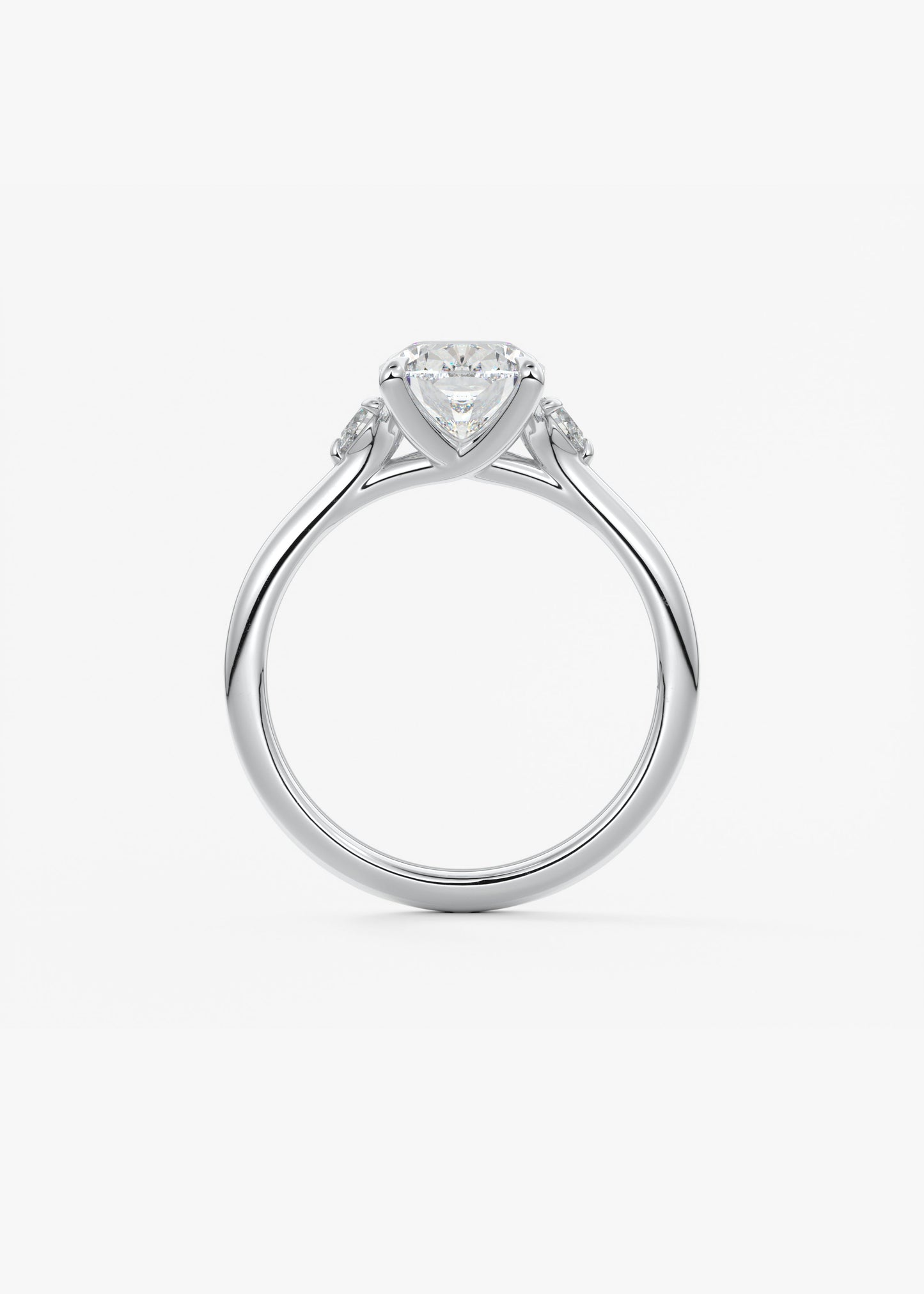 Elongated Cushion Three Stone Lab Grown Diamond Engagement Ring