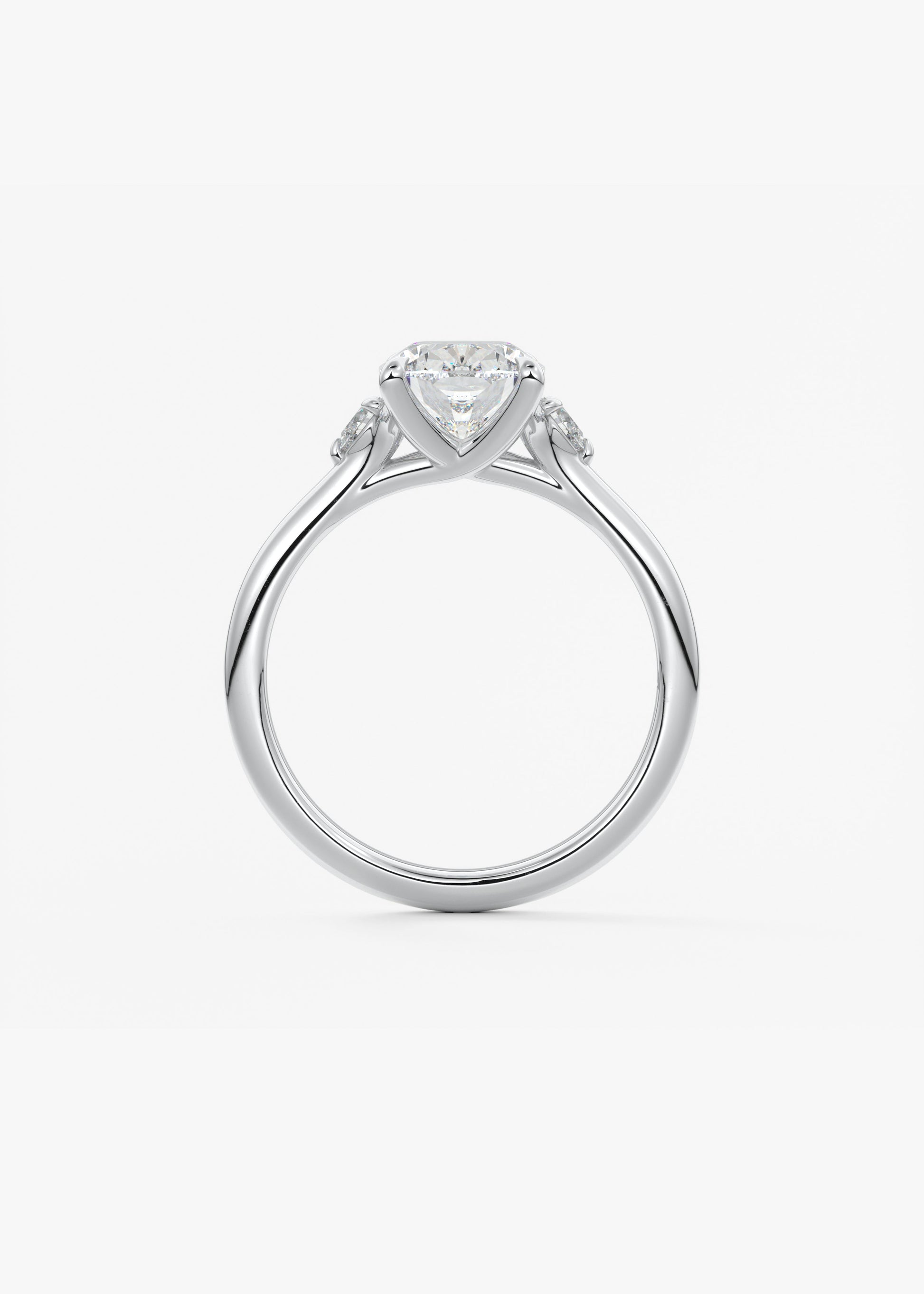 Elongated Cushion Three Stone Lab Grown Diamond Engagement Ring