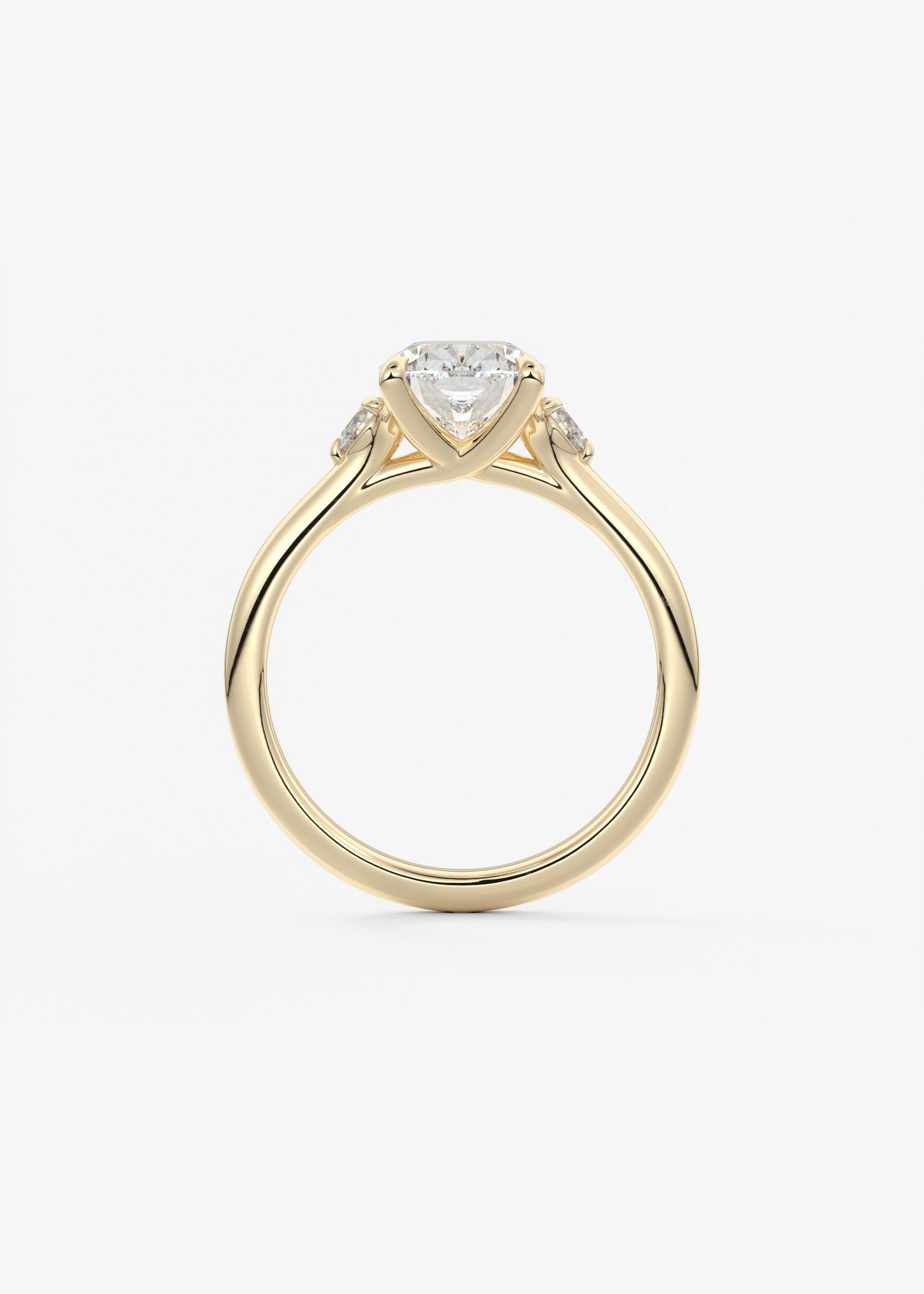 Elongated Cushion Three Stone Lab Grown Diamond Engagement Ring