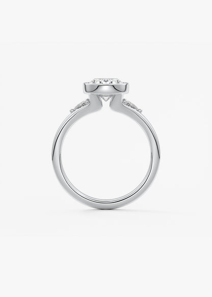 Oval Three Stone Bezel Lab Grown Diamond Engagement Ring