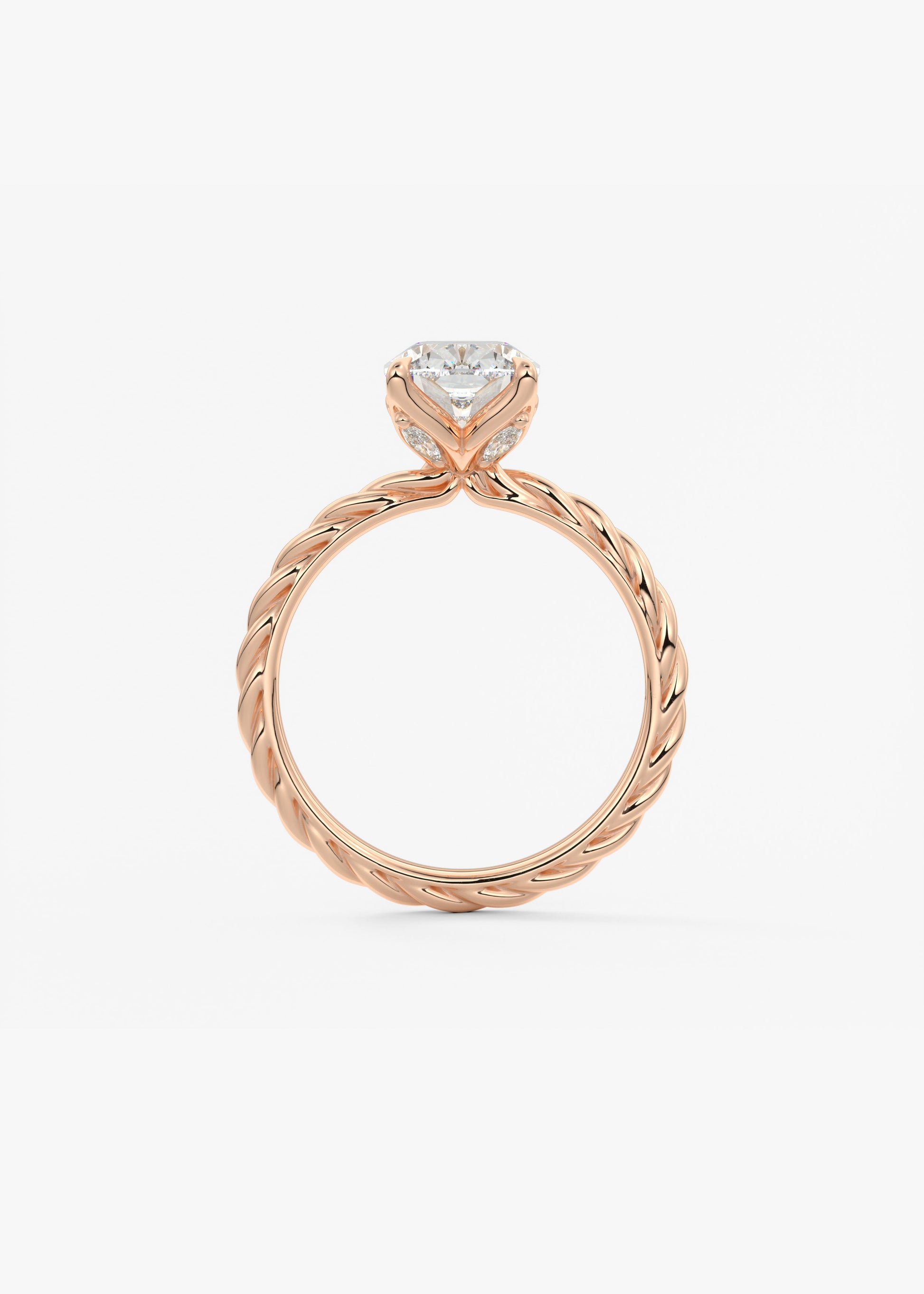 Elongated Cushion Twisted Multi Stones Lab Grown Diamond Engagement Ring