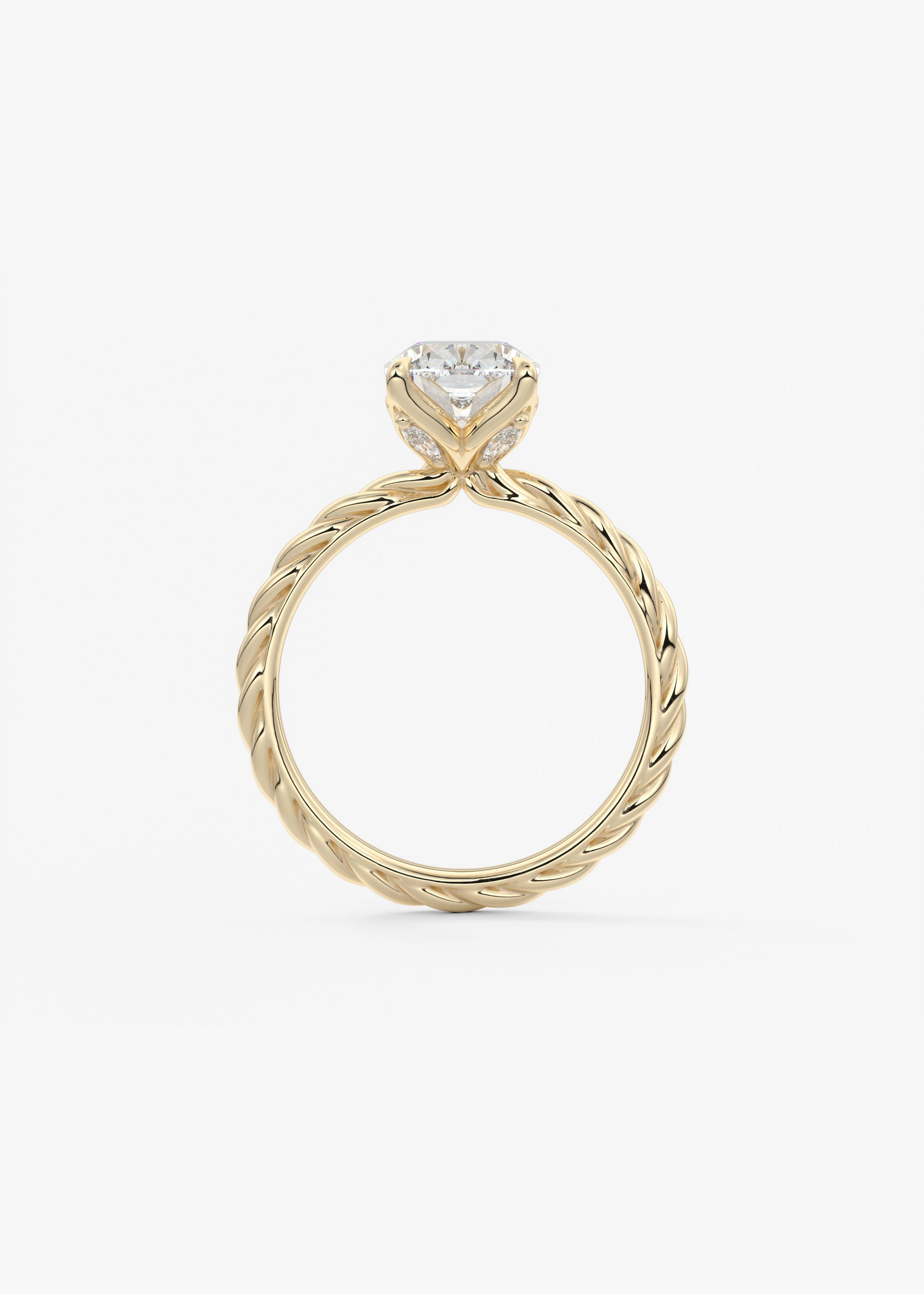 Elongated Cushion Twisted Multi Stones Lab Grown Diamond Engagement Ring