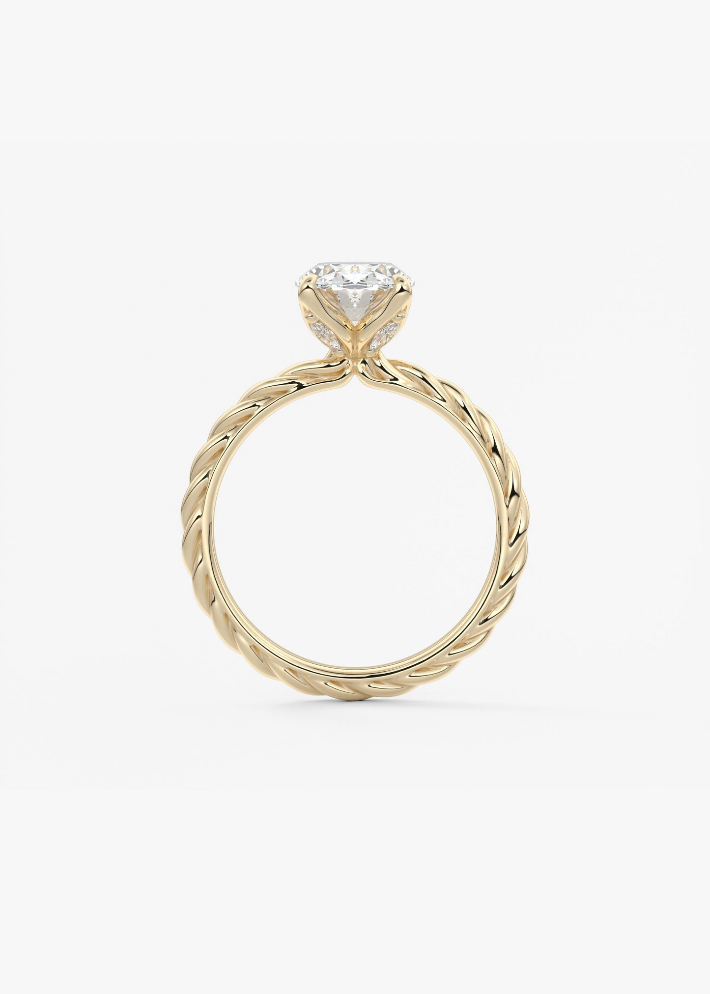 Oval Twisted Multi Stones Lab Grown Diamond Engagement Ring