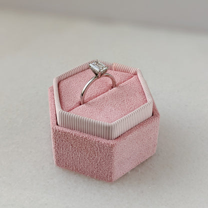 Emerald Hidden Halo Lab Grown Diamond Engagement Ring