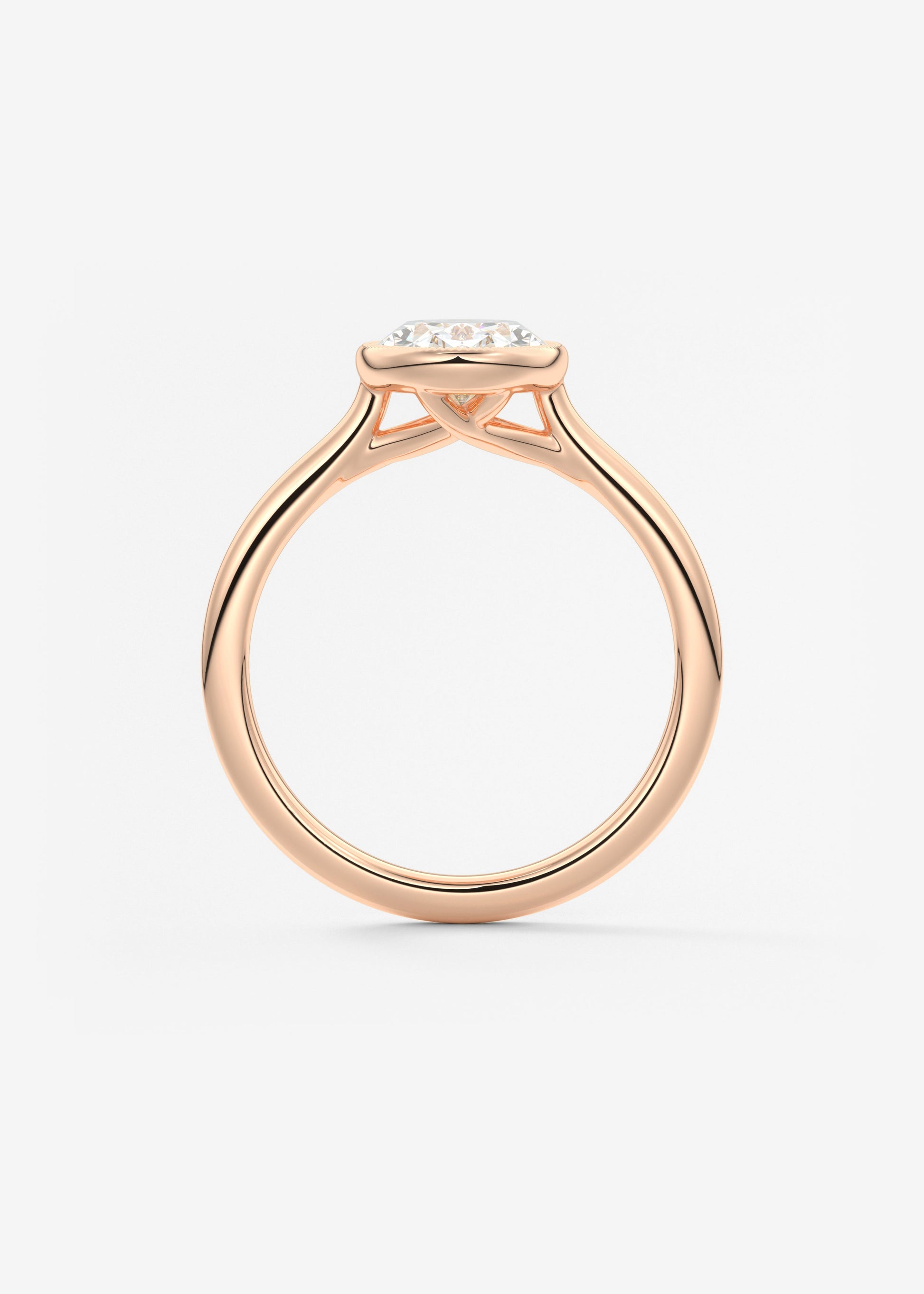 Oval Milgrain Bezel Lab Grown Diamond Engagement Ring