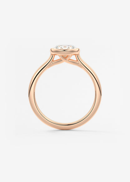 Oval Milgrain Bezel Lab Grown Diamond Engagement Ring