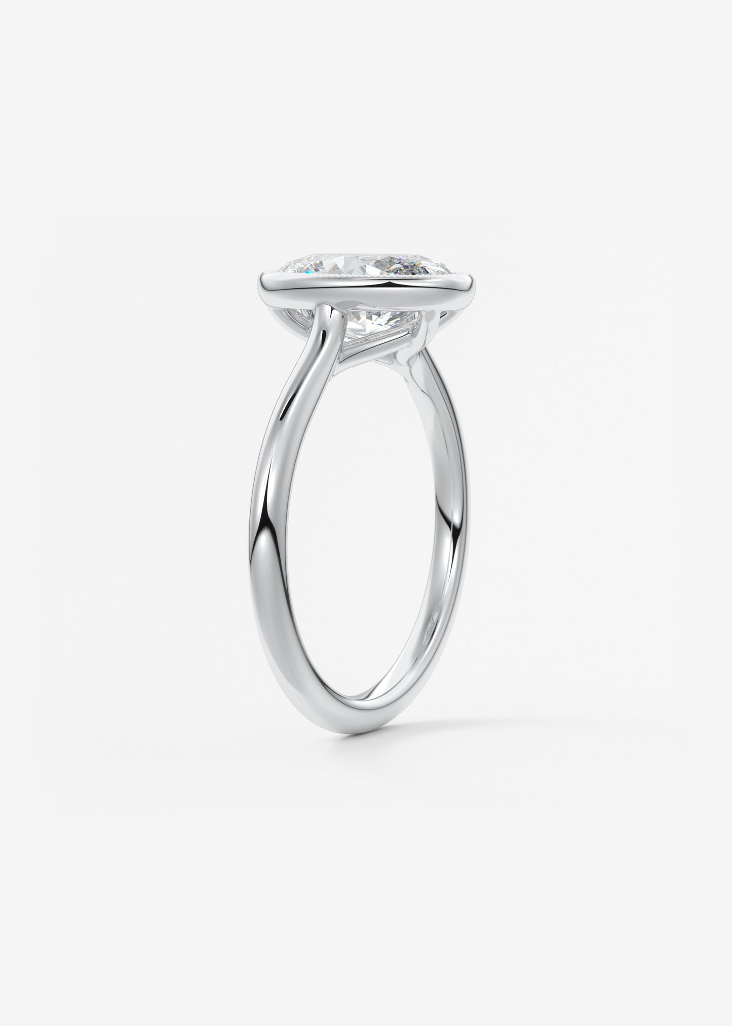 Oval Milgrain Bezel Lab Grown Diamond Engagement Ring