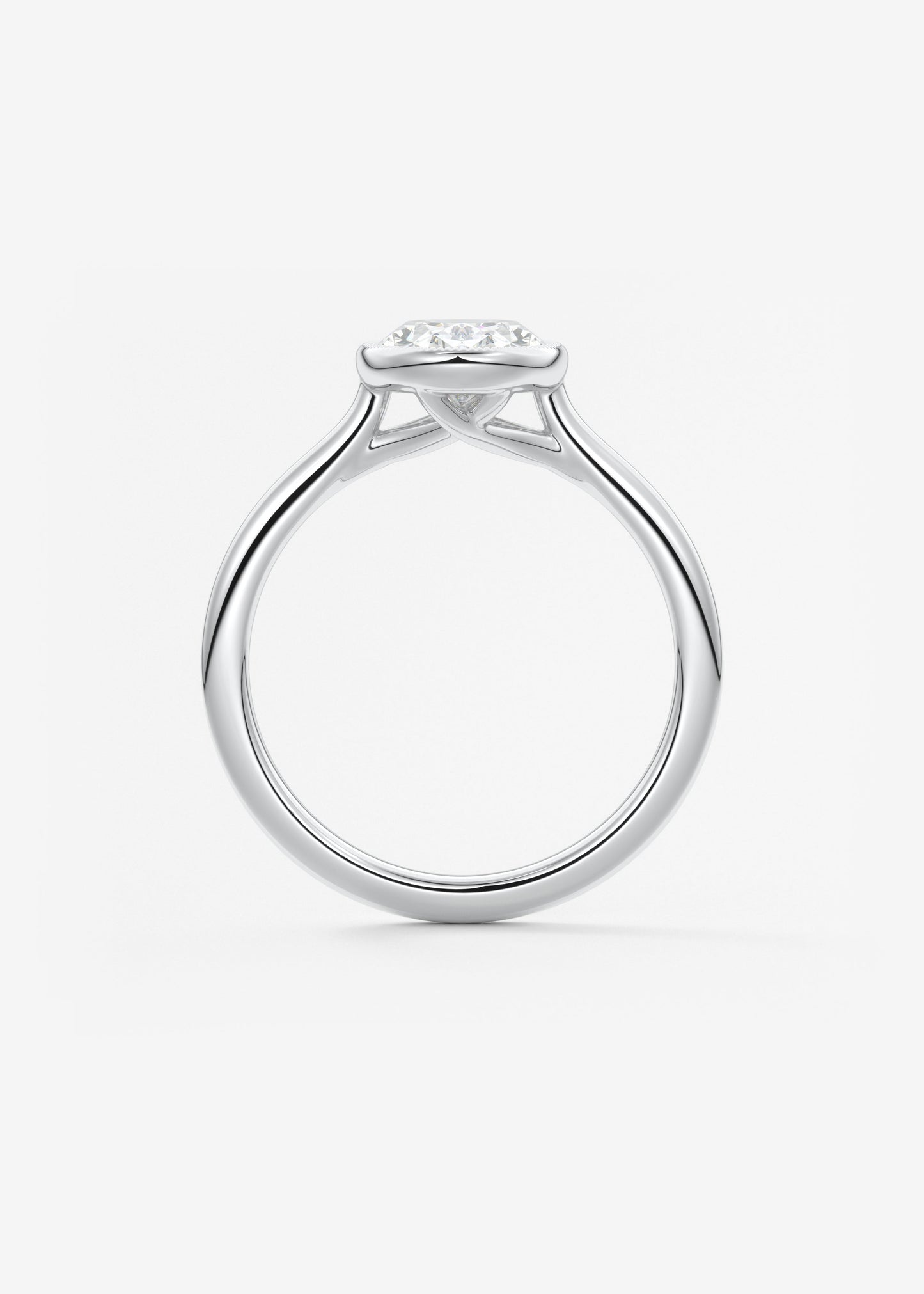 Oval Milgrain Bezel Lab Grown Diamond Engagement Ring