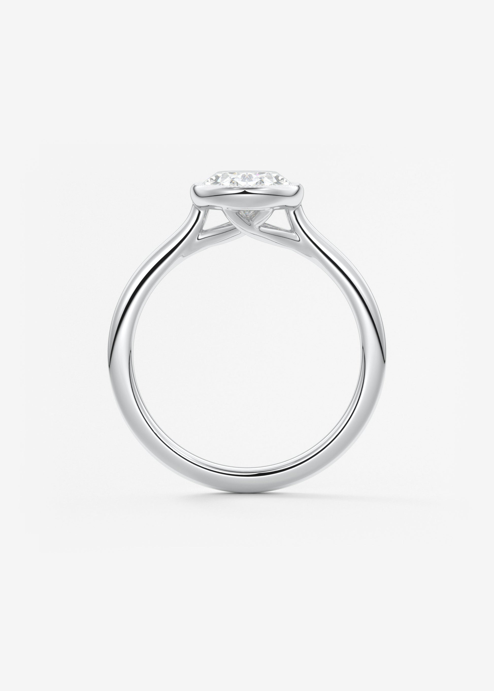 Oval Milgrain Bezel Lab Grown Diamond Engagement Ring