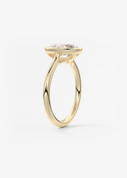Oval Milgrain Bezel Lab Grown Diamond Engagement Ring