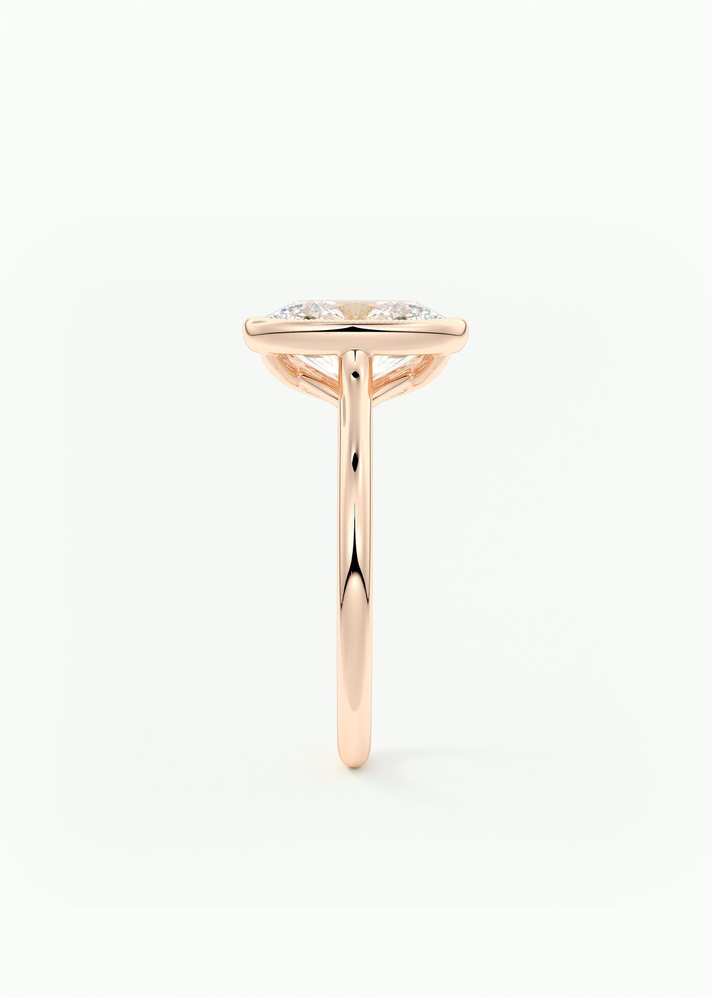 Oval Milgrain Bezel Lab Grown Diamond Engagement Ring
