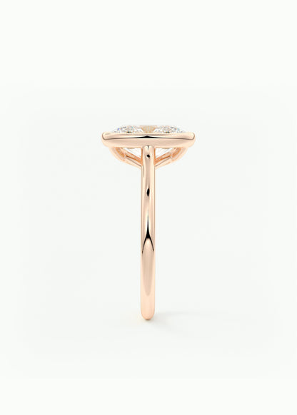 Oval Milgrain Bezel Lab Grown Diamond Engagement Ring