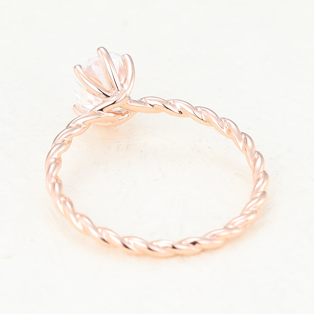 Oval Solitaire Twisted Shank Lab-Grown Diamond Engagement Ring