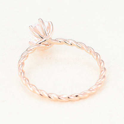 Oval Solitaire Twisted Shank Lab-Grown Diamond Engagement Ring