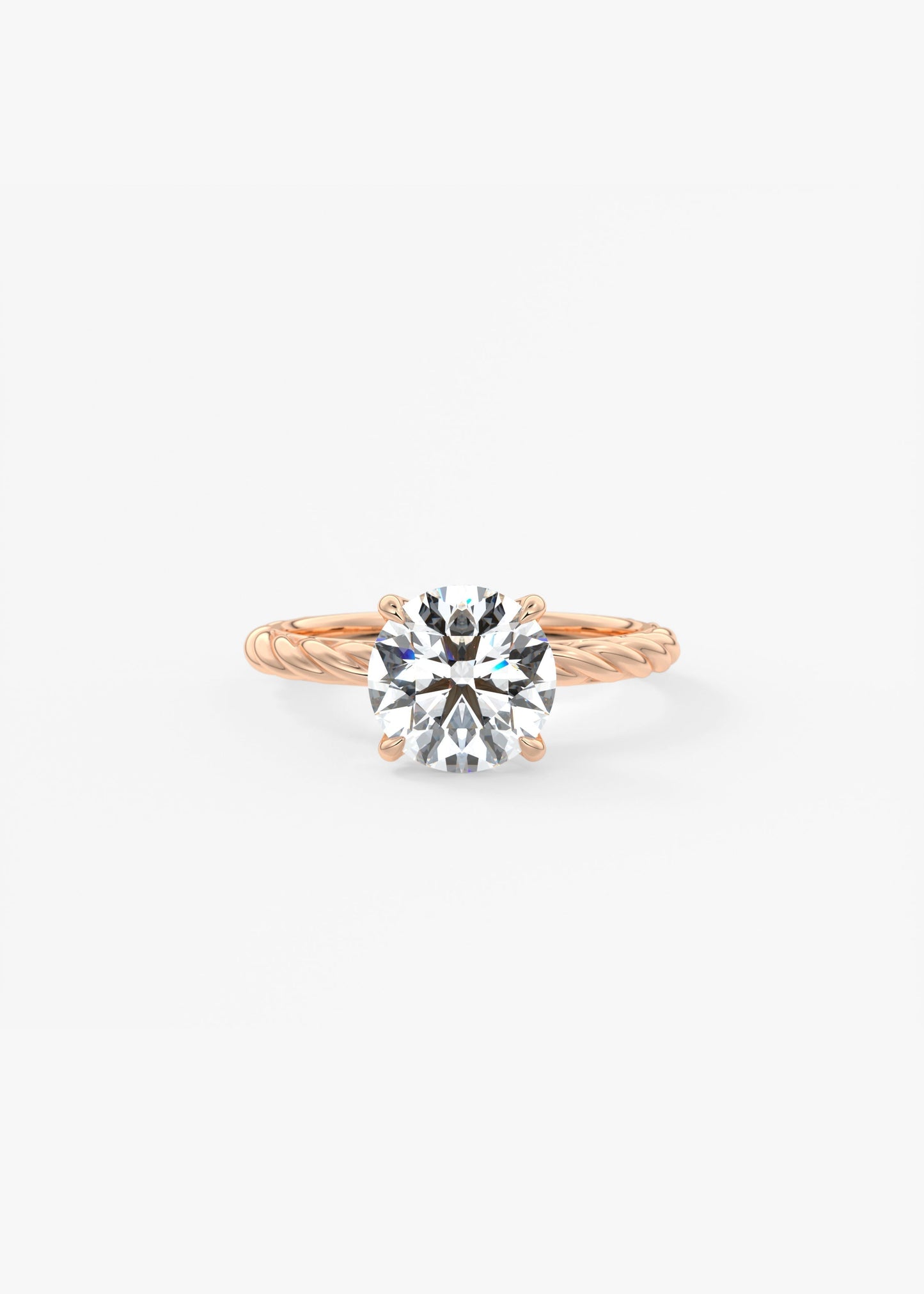 Round Twisted Multi Stones Lab Grown Diamond Engagement Ring